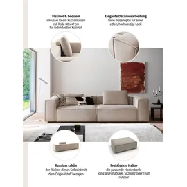 Home Affaire 3-Sitzer HOME AFFAIRE "Watertown moderner 3-Sitzer", grün (oliv), B:306cm H:68cm T:118cm, 100% Polyester, Sofas, extra breites Sofa mit in eleganten Bezügen & großzügiger Sitzfläche