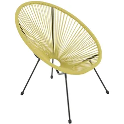 SVITA BALI Balkon Möbel Set Lounge Garnitur Relax Egg-Chair Flecht-Design Gelb