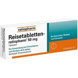 Reisetabletten-ratiopharm - bei Schwindel, Übelkeit & Erbrechen 20 St