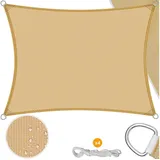 Kesser Sonnensegel Sonnenschutz Windschutz HDPE Gewebe wasserabweisend - windabweisend 5-fach quer vernäht robust & stabil Schattenspender Garten Balkon Terrasse