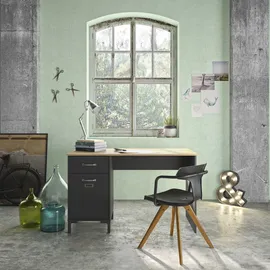 Gami Schreibtisch GAMI "Manchester", schwarz (schwarz, eiche), B:120cm H:72,6cm T:55cm, Tische, Schreibtisch, mit Stauraum