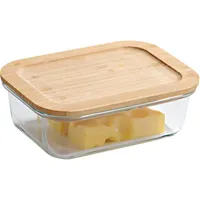 KESPER Aufbewahrungsglas mit Bambusdeckel, 17 x 12,5 x H6