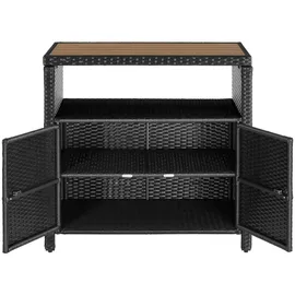Tectake Gartenschrank Monscia Aufbewahrung Schwarz 90x55,5x87 cm