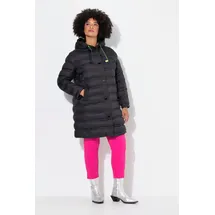 Angel Of Style by Happy Size Angel of Style Steppjacke Steppmantel Straight Fit Kapuze Neon-Bänder schwarz 48