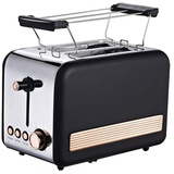 Michelino Toaster Retro-Look, 2-Scheiben, 850 Watt, EDS schwarz/rose-goldfarben - Schwarz