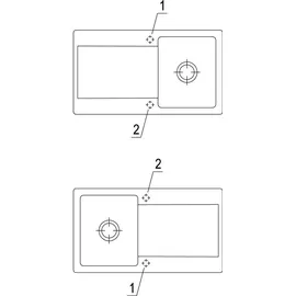 Villeroy & Boch Siluet 50 crema + Excenterbetätigung