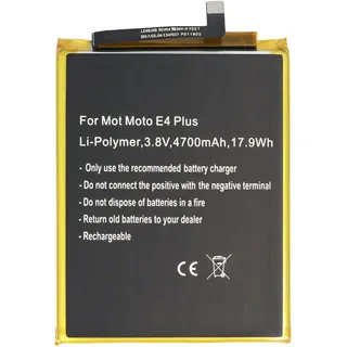 AccuCell Akku passend für Motorola Moto E4 Plus, Li-Polymer, 3,8V, 4700mAh, 17,9Wh, built-in, ohne Werkzeug