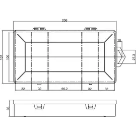 InLine Kleinteilebox 5 Fächer transparent 1 St.