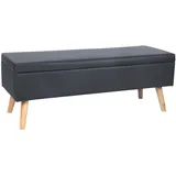 Relaxdays Sitzbank mit Stauraum Kunstleder Schwarz/Bronze