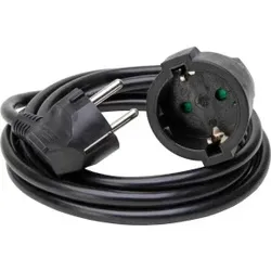 Kopp 143105040 Verlängerung, Schutzkontakt-Stecker und Schutzkontakt-Kupplung mit 2m Leitung, erhöhter Berührungsschutz, Farbe: schwarz  - 10 Stück