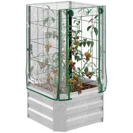 Outsunny Hochbeet 53 x 53 x 90 cm Silber