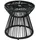 Outsunny Beistelltisch, Runder Kaffeetisch mit Hohltrommel-Design, Metall
