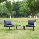 casa.pro Accettura Gartenmöbelset 3-tlg. grau
