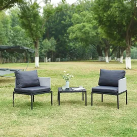 casa.pro Accettura Gartenmöbelset 3-tlg. grau