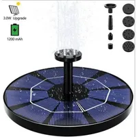 Andiamo 3w Solar-gartenbrunnen Mit Eingebautem Lithium-akku, 6 Sprinklern Und Vogeltränke
