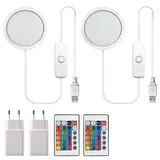 LED Schrankbeleuchtung, Schrankleuchten Vitrinenbeleuchtung mit Fernbedienung Dimmbar, Unterschrank Beleuchtung Küche, Dimmbar Rgb Vitrinenbeleuchtung LED für Die Beleuchtung von Küchenschränken