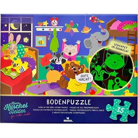 Moses Kleine Kuschelhelden Bodenpuzzle Gute Nacht Moses Verlag Glow in the Dark 38178