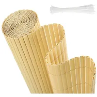 Sekey Sichtschutzmatte PVC Sichtschutzzaun Gartenzaun, Doppelte Verstärkung, Bambus /