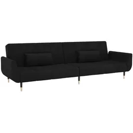 vidaXL Schlafsofa 2-Sitzer mit 2 Kissen Schwarz Samt