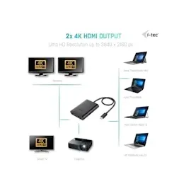 iTEC i-tec USB-C Dual HDMI Port Videoadapter 4K Ultra HD