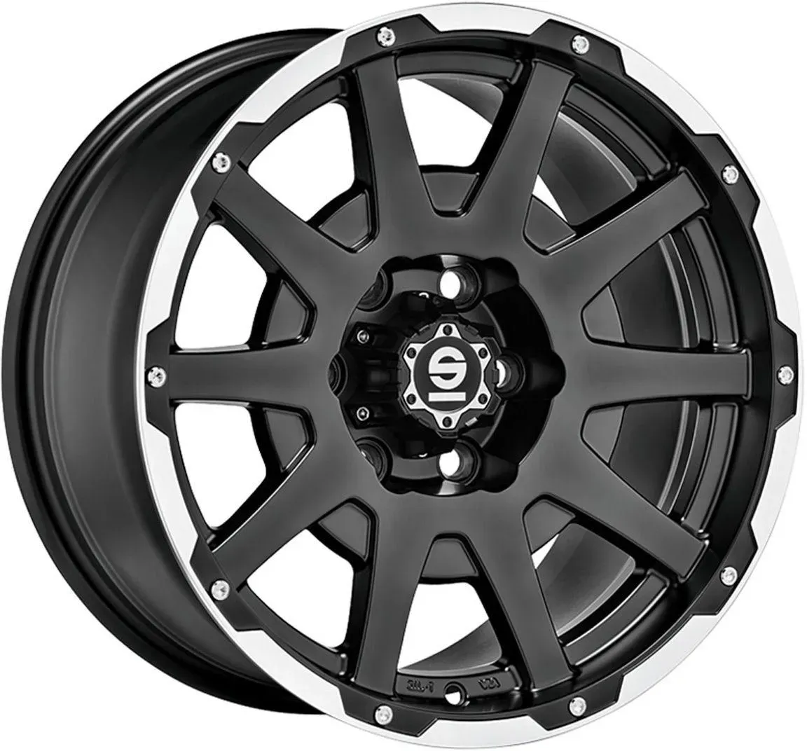 SPARCO DAKAR matt black lip polished + revits 8.5Jx18 6x135 ET25