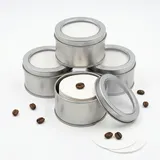 Melivarone 4er Pack Kaffeefilter Weiß (400 Stk) - 58mm Filterpapier Rund Weiß mit Metalldose & Sichtfenster, Weiße Kaffeefilter für Siebträger & Espresso, Naturzellstoff, Filterpapier