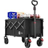 SUNULA Bollerwagen Faltbar Klein 80L 100KG Schwarz