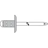 Gesipa Mehrbereichs-Blindniet Alu/Stahl Großkopf 4,8 x 17 mm 250 Stück