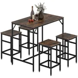 Homcom Bartisch-Set 5-teilig 75 x 120 x 75 cm Braun