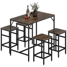 Homcom Bartisch-Set 5-teilig 75 x 120 x 75 cm Braun