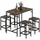Homcom Bartisch-Set 5-teilig 75 x 120 x 75 cm Braun