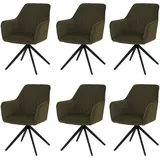 6er-Set Esszimmerstuhl HWC-L79, Küchenstuhl, drehbar Auto-Position Stoff/Textil