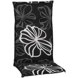 nyvi Gartenstuhl-Auflage Barcelona – Hochlehnerauflage für Gartenstühle Dessin:Black Flower;Anzahl:1x