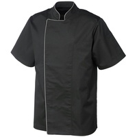 METRO Professional Kochjacke, Polyester / Baumwolle, mit kurzen Ärmeln, für Herren, Größe S, schwarz