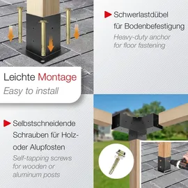 SOTech Pfostenverbinder-Set 90 x 90 mm 8 Stück