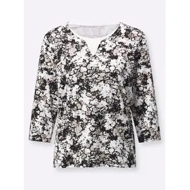 Classic Basics WITT WEIDEN 2-in-1-Shirt in sesam-schwarz-bedruckt | Gr.: 46