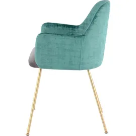 Kayoom Stuhl »Richard 525, moderner Stuhl mit Armlehnen, zweifarbiges Design« () 1 Stk.samtweicher Bezug, zweifarbig, Sitzfläche gepolstert Kayoom Grün grau