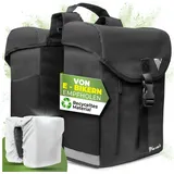 MIVELO Fahrrad Doppeltasche aus recyceltem Material 36L "DUPLEX" - Schwarz - Neu,oft gekauft