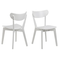 AC Design Furniture Roxanne Esszimmerstühle 2er Set, H: 79,5 x B: 45 x T: 55 cm, Weiß, Holz, 2 Stk.