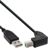InLine USB 2.0 Kabel, A an B, unten abgewinkelt,