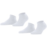 Falke Damen Socken, Multipack - Happy, Sneakersocken, einfarbig Weiß 35-38