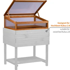 Dobar Frühbeetaufsatz Kubus 2.0 Serie 76 cm x 56 cm x 28 cm Hellbraun