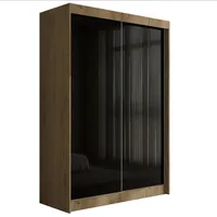 Altdecor Kleiderschrank, Eiche, Schwarz, Holzwerkstoff, 120x215x61 cm, Schlafzimmer, Kleiderschränke