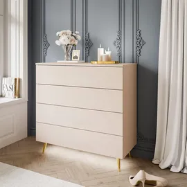 lookway Kommode AURA 95 x 90 x 40 cm Beige / Gold