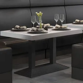 GGM Möbel Bistro Tisch 110 x 60 x 81 cm Weiß Marmor/Schwarz