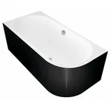 HAK VIVA L MONOLITH asymmetrische Badewanne 180x75x60cm,links, weiß/schwarz