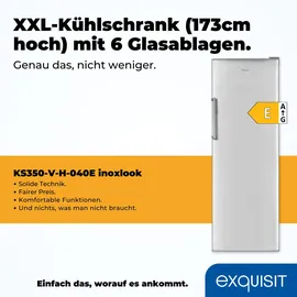 Exquisit KS350-V-H-040E Kühlschrank (331 l, 1730 mm hoch, Inoxlook)