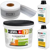 LEVEL PLUS Dichtset Flüssigfolie 12 kg Dichtband 15 m Tiefengrund 2 l