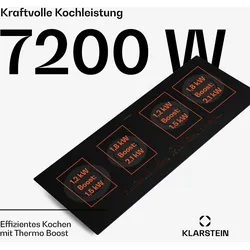 Klarstein Masterzone Slim Round Induktionskochfeld Einbau 4 Kochzonen ThermoBoost max. 7200 Watt Schwarz