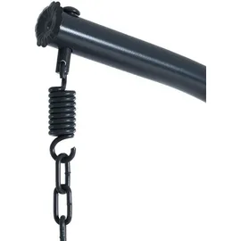 Estexo Polyrattan Hängesessel Hängekorb mit Gestell Rattan Hängestuhl Sessel Anthrazit